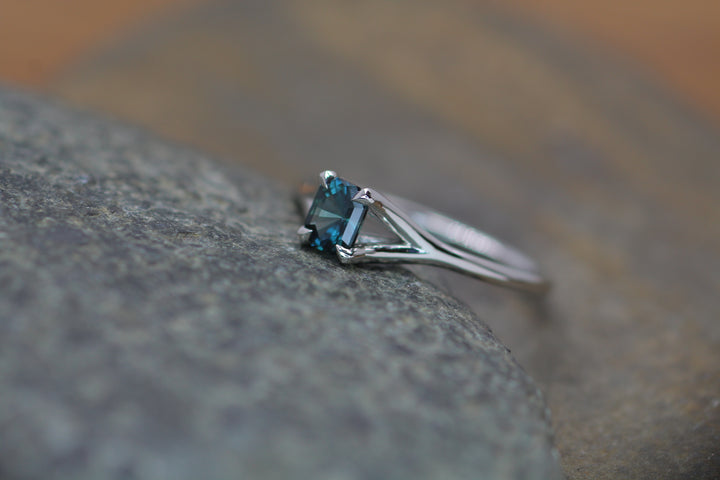 Custom Listing for Jerome - Blue Sapphire Prong Set Ring in Platinum Sennin Esko Jewelry  Custom Listing