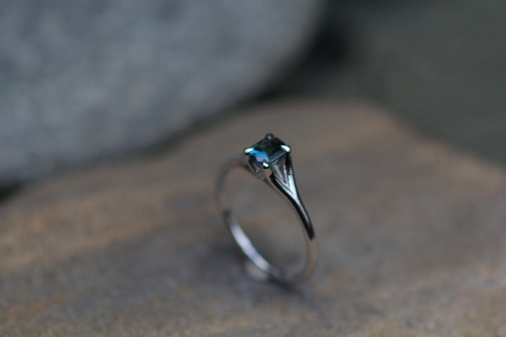 Custom Listing for Jerome - Blue Sapphire Prong Set Ring in Platinum Sennin Esko Jewelry  Custom Listing