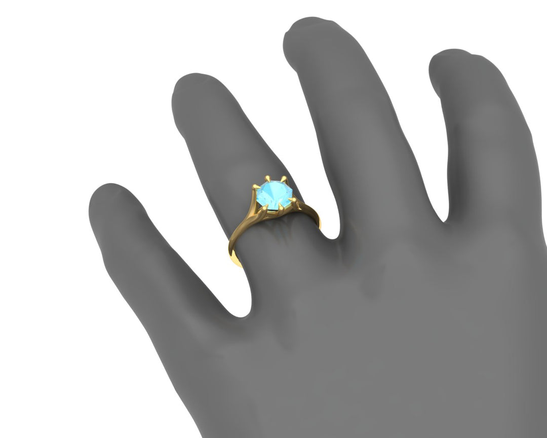 Custom Listing for Brittany - Aquamarine Prong Set Ring Sennin Esko Jewelry  Custom Listing