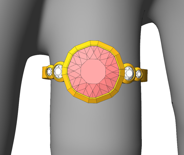 Custom Listing for Jasmine - Pink Tourmaline Multi Bezel Ring Sennin Esko Jewelry  Custom Listing