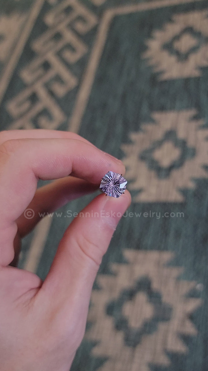 5.3 ct Bluish Violet Tanzanite Octagonal Cushion - Fantasy Cut - 11x10.5mm