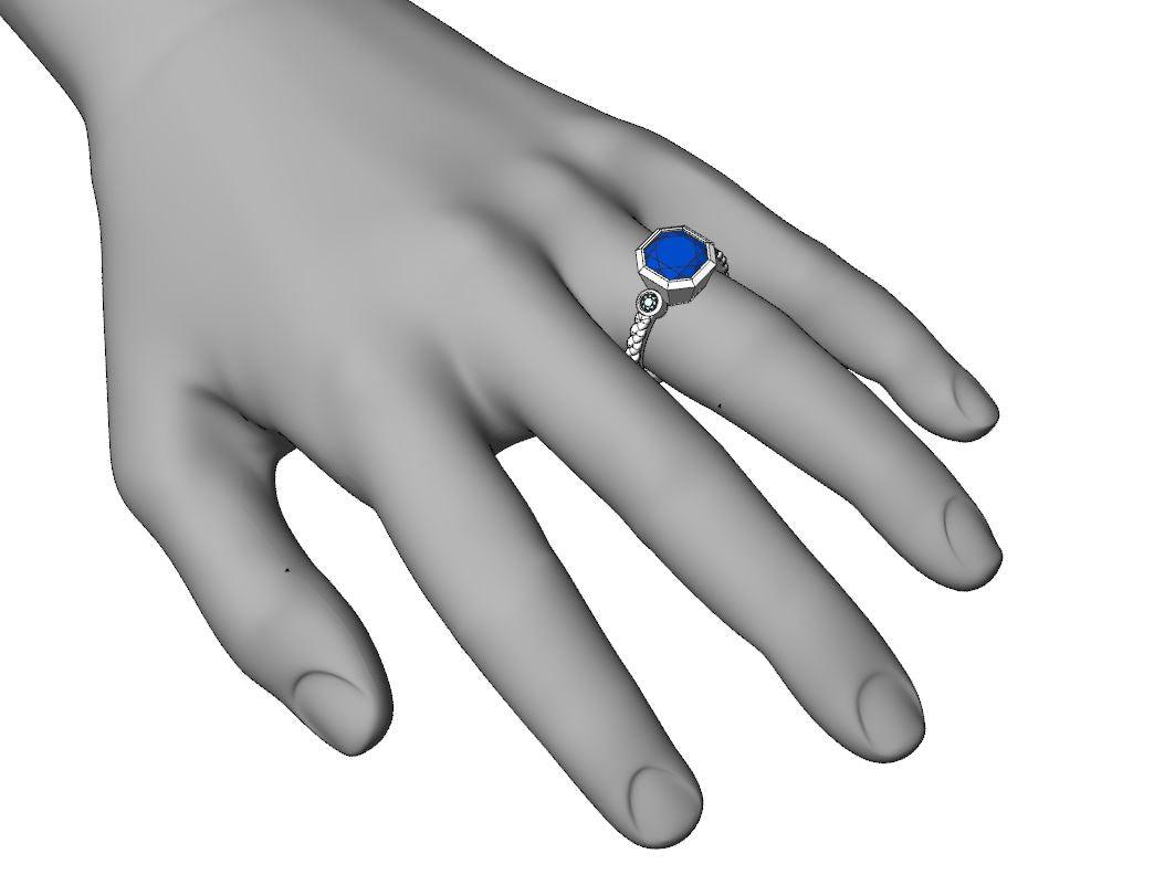 Custom Listing - Tanzanite & Aquamarine Silver Ring Sennin Esko Jewelry  Custom Listing