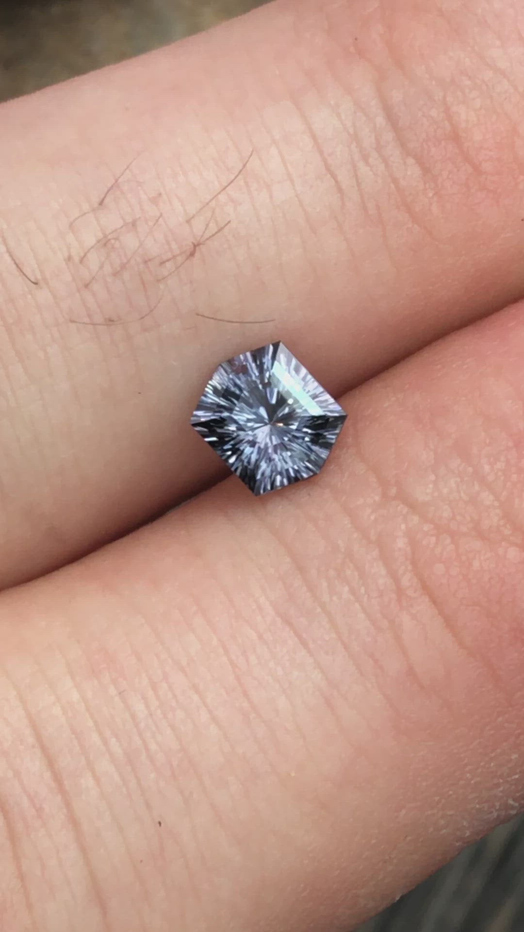 Fantasy Cut Lilac Grey Spinel Hexagon, 6x5mm, 1 carat - Natural Spinel