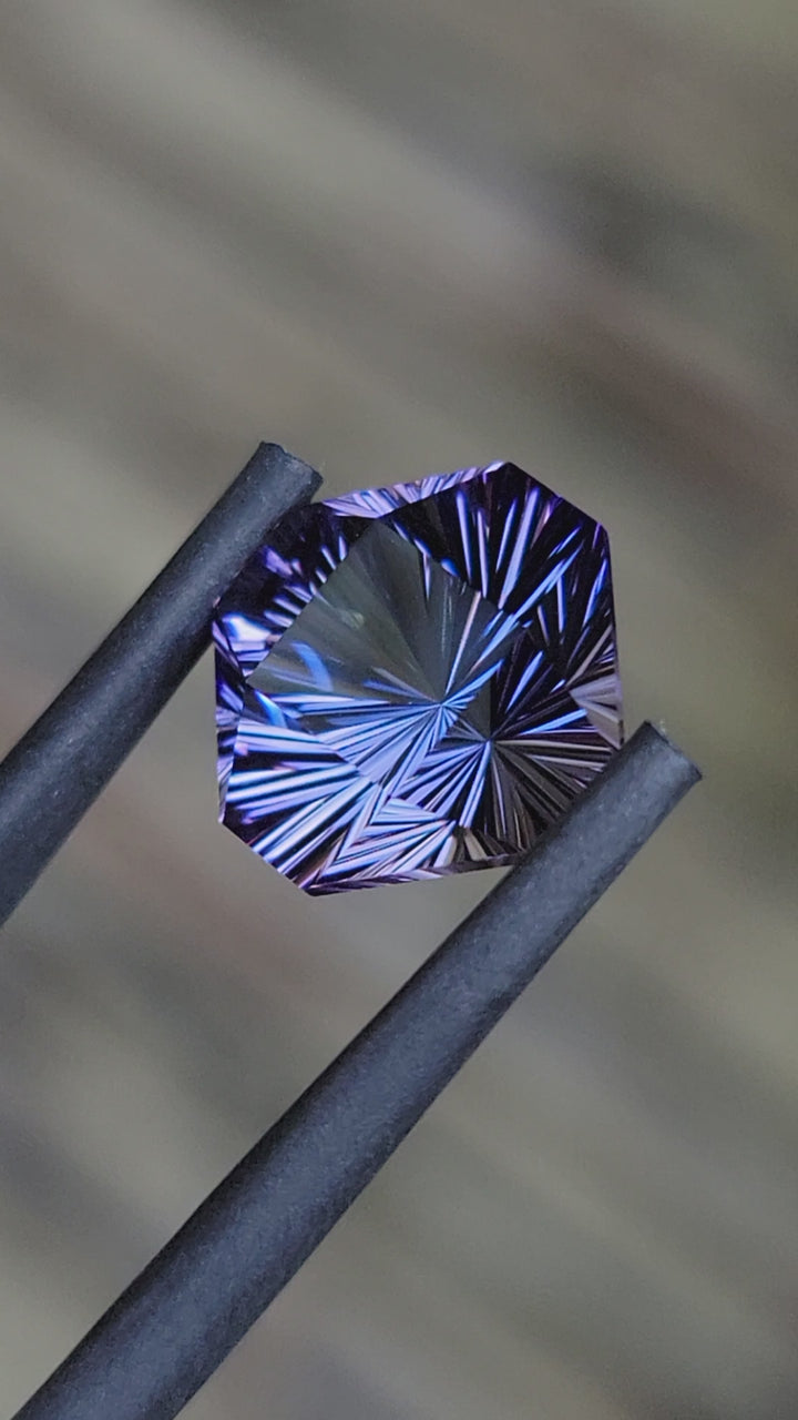 Blue/Purple Tanzanite Octagon - 5.9 carats -10.4x11.5mm - Fantasy Cut