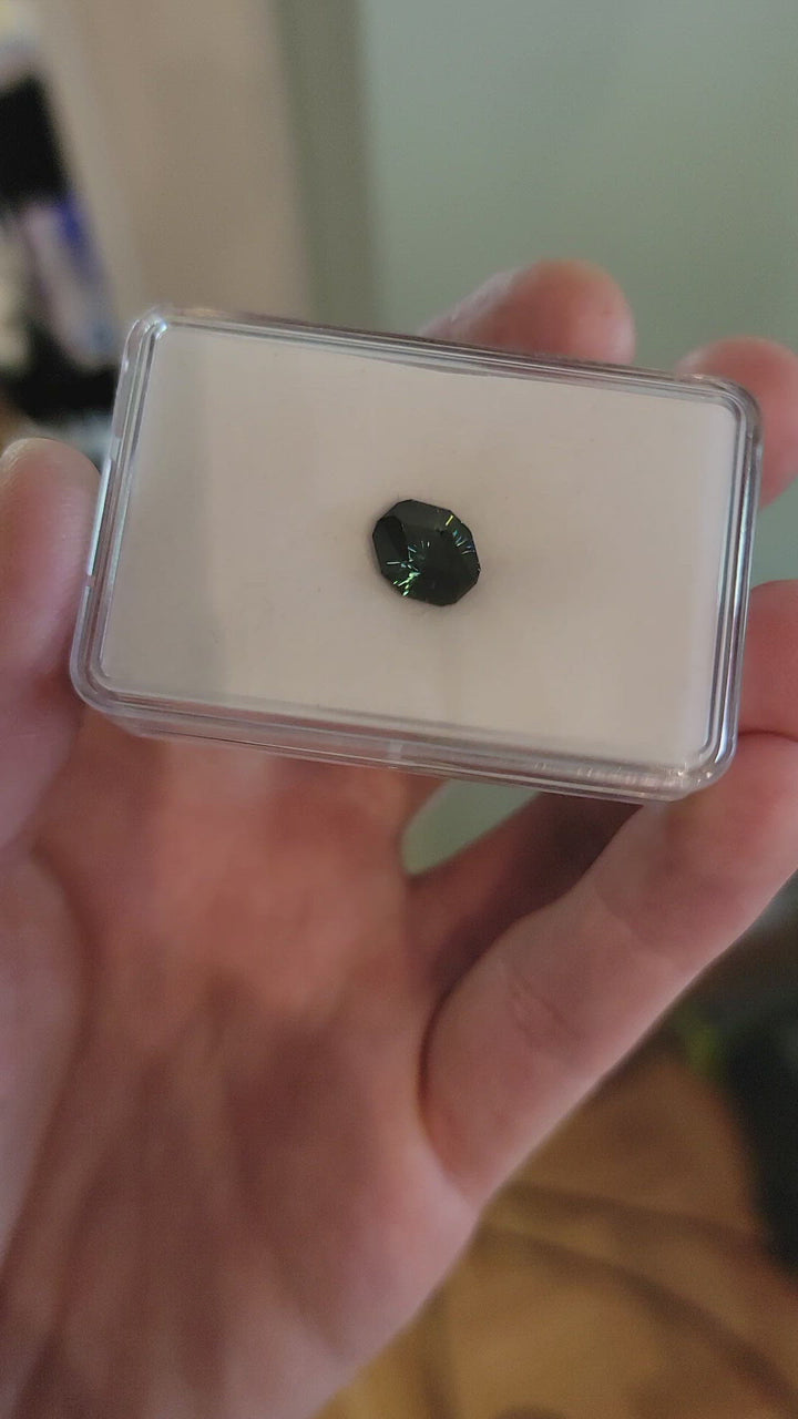 4.5 carat Parti Blue/Green Sapphire Shield - Fantasy Cut, 10x8.3mm