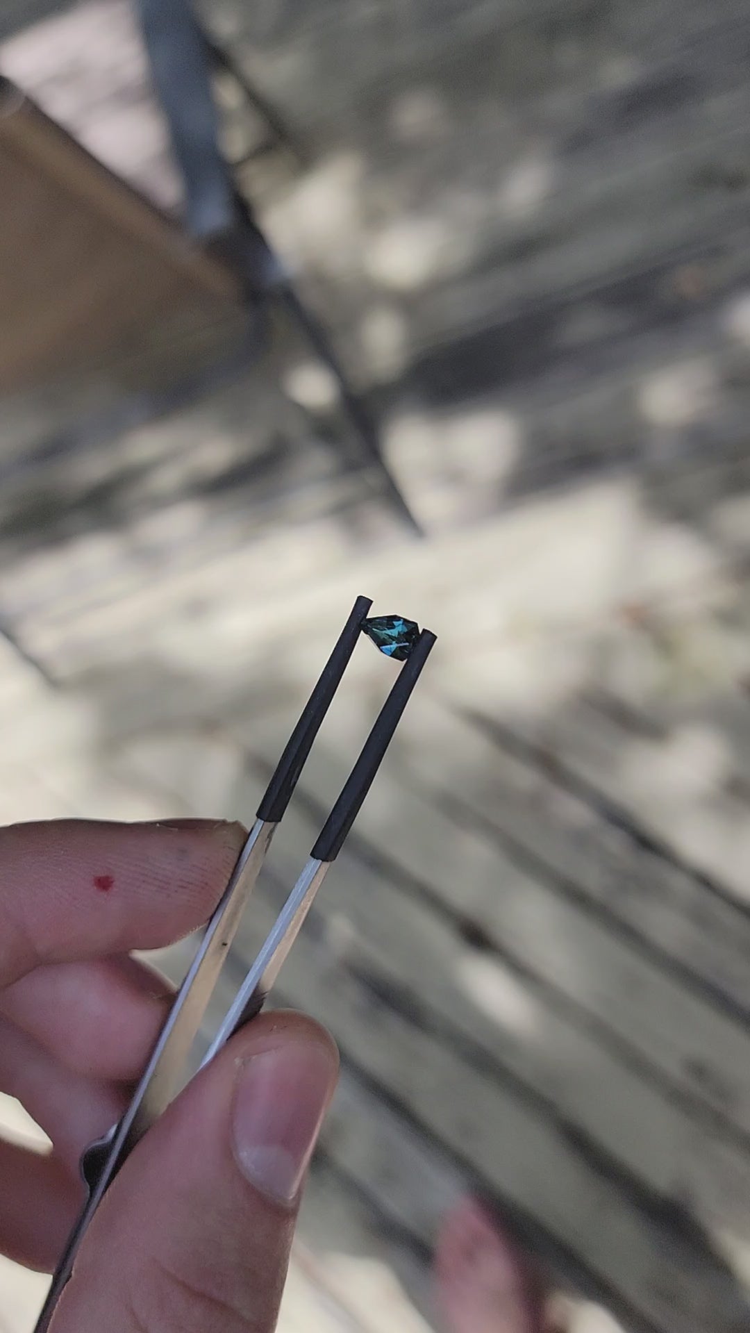 (Less Than Perfect) 1.1 carat Bluish Green Sapphire Kite - 7.3x4.7mm