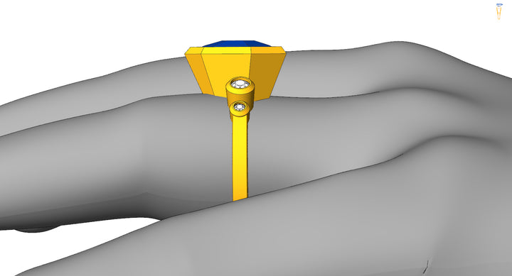 Custom Listing - Tanzanite & Diamond Yellow Gold Ring Sennin Esko Jewelry  Private Listings