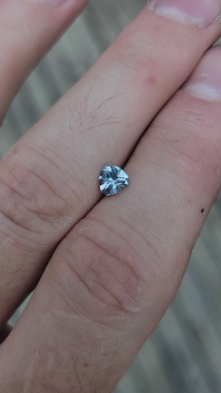 Montana Sapphire 5.5mm, 0.75 Carats - Precision Cut Trillion Sapphire - Untreated El Dorado bar Montana Sapphire