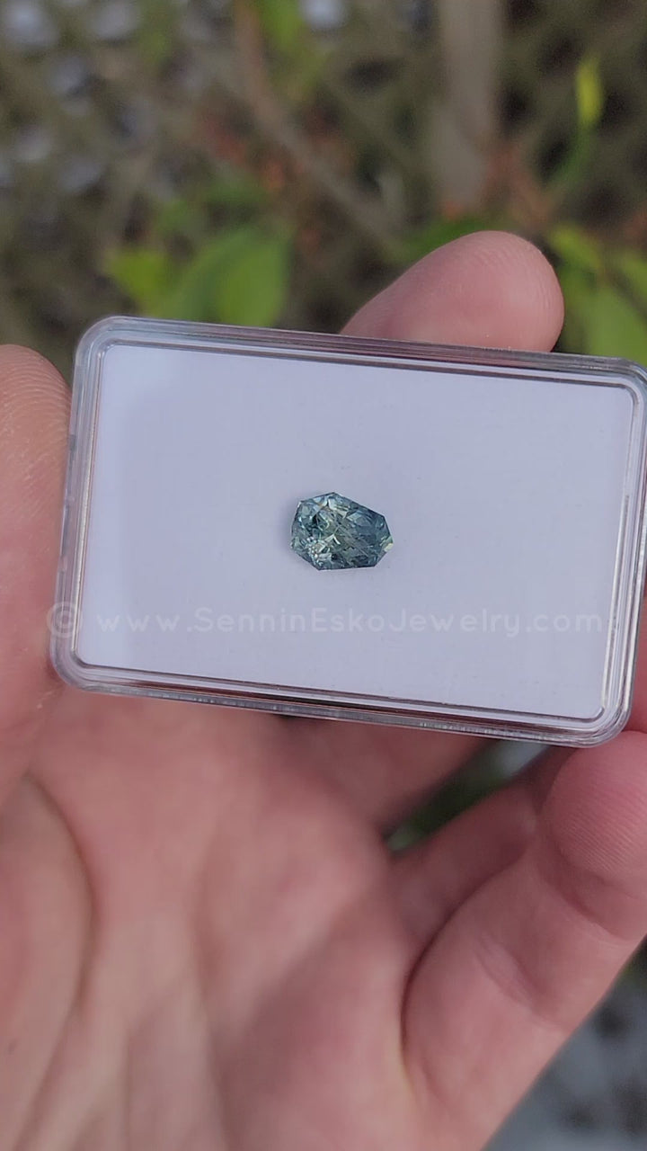 2,7 ct Mint Sapphire Shield, Blau/Grün – Präzisionsschliff – 10 x 7,7 mm