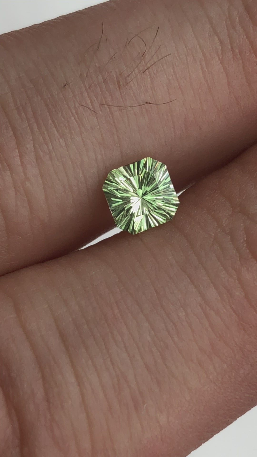 Fantasy Cut Green Garnet - Square Emerald Shape Garnet - 0.88 carats 5.4mm
