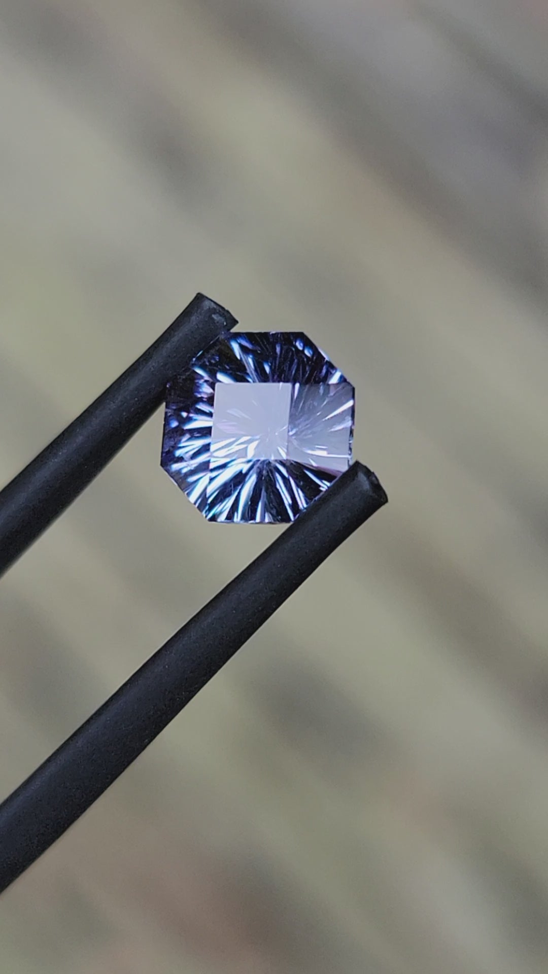 7.2mm Bluish Violet Tanzanite Octagon - 1.38 carats, 7.2x7.7mm - Fantasy Cut