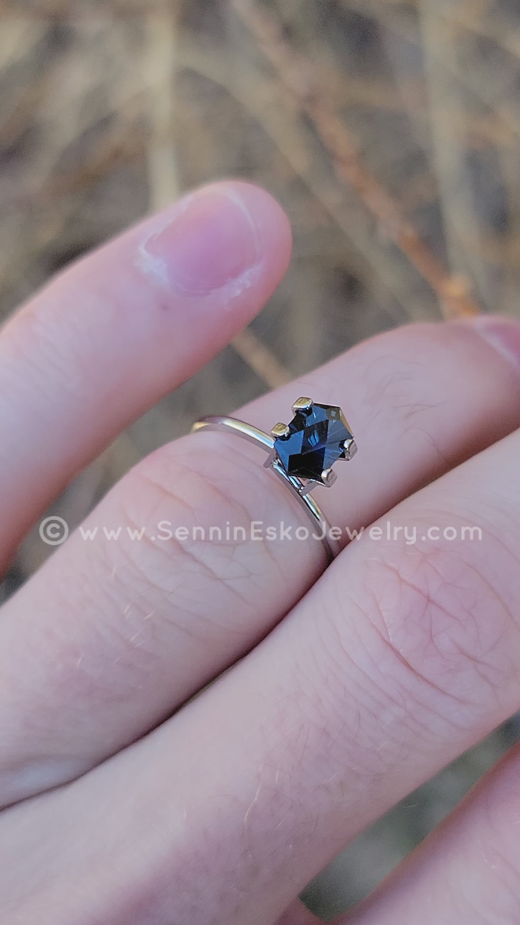 1.24ct Inky Blue Sapphire Hexagon - Fantasy Cut 7.7x4.9mm – Sennin