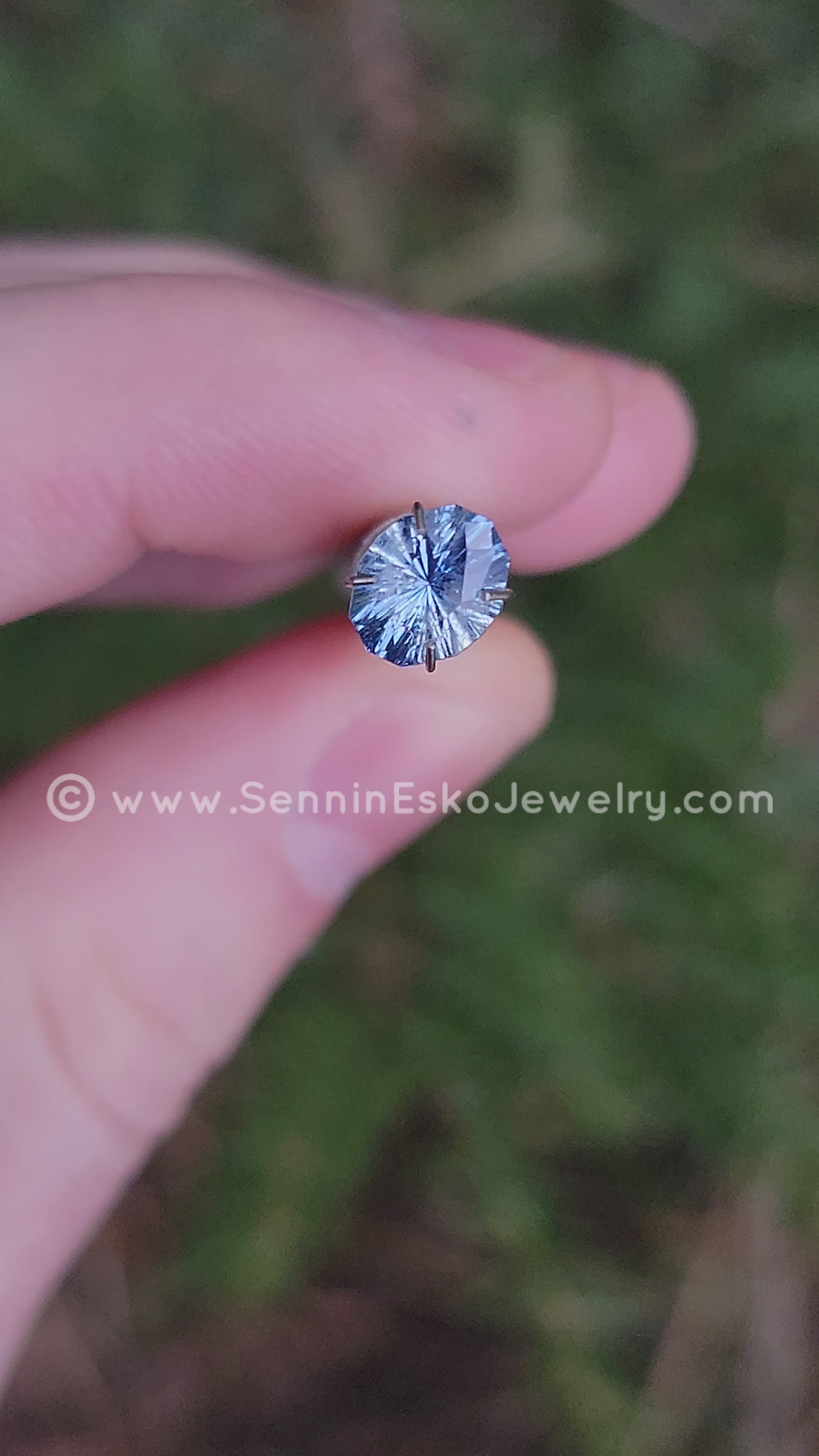 1.5ct Blue/Silver Umba Sapphire Oval Dodecagon- Fantasy Cut