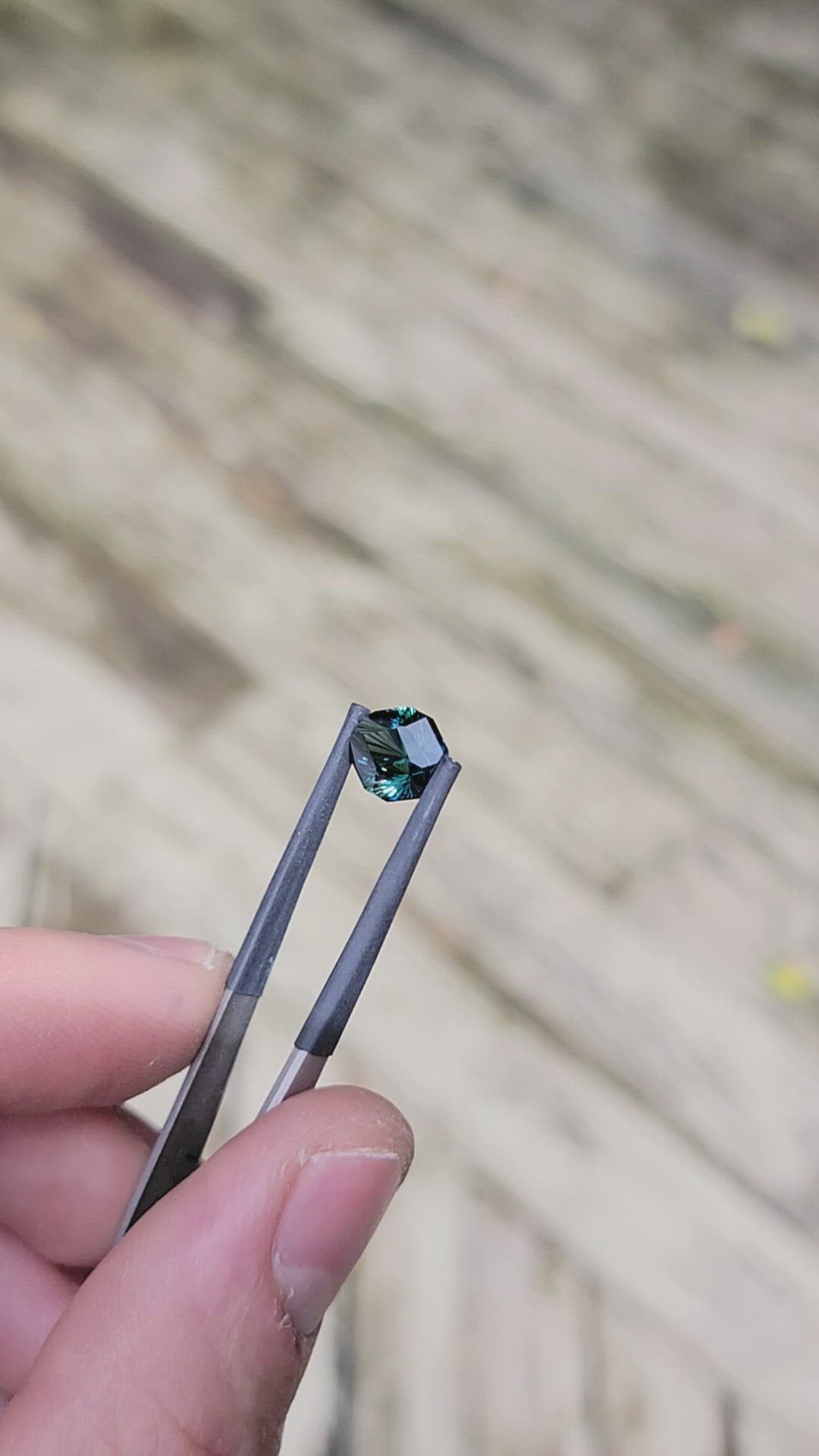 4.5 carat Parti Blue/Green Sapphire Shield - Fantasy Cut, 10x8.3mm