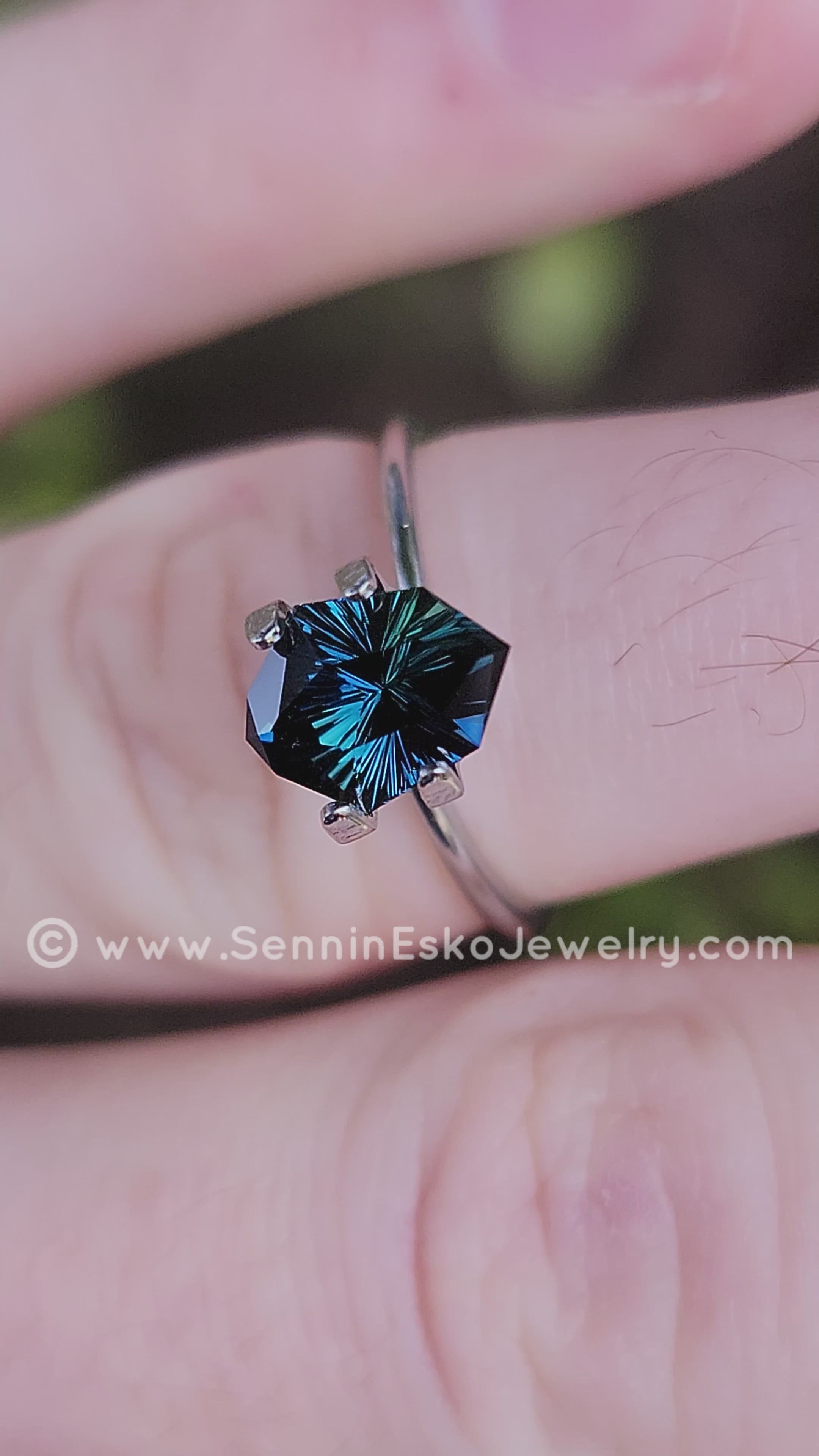 1.76 Carat Deep Neon Blue/Green Sapphire Kite - 8.8x6.7mm