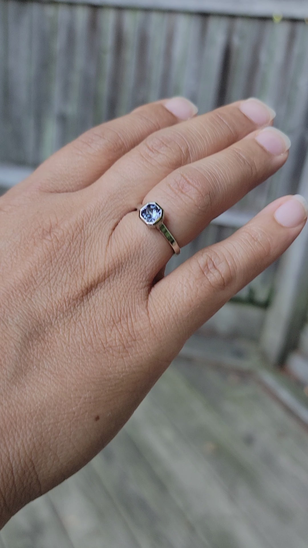 Peekaboo Medium/Lightweight Ring Setting - Depicted with Periwinkle Umba Sapphire (Setting Only, Center Stone Sold Separately)