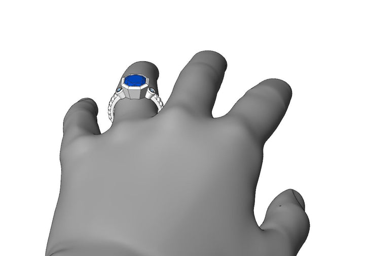 Custom Listing - Tanzanite & Aquamarine Silver Ring Sennin Esko Jewelry  Custom Listing