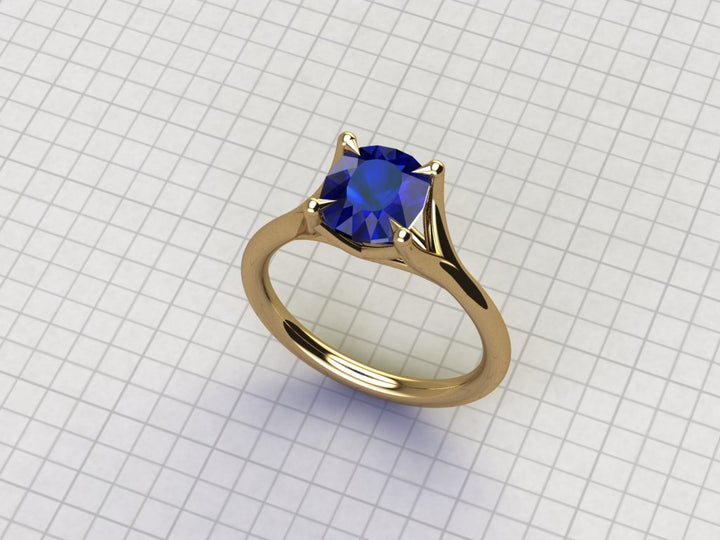 Custom Listing for Alina - 14kt Yellow Gold Parti Sapphire Ring Sennin Esko Jewelry Alternative Ring, Blue Sapphire, Custom Ring, Diamond Ring, Parti Sapphire, Sapphire Solitaire Custom Listing