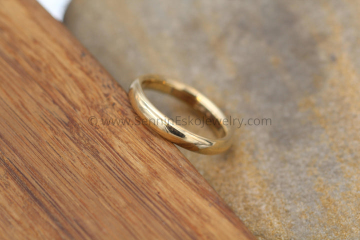 Comfort Fit 14kt Yellow Gold 3.5 x 2mm Band - Glossy Finish Sennin Esko Jewelry Classic Band Tag, Comfort Fit Gold, Engrave able Wedding, Engraveable Gold, Gold Band, Gold Band Eng ENGRAVABLE BANDS/WEDDING