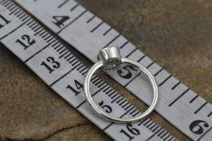 Lightweight bezel setting - depicted with Moissanite (Setting Only, Center Stone Sold Separately) Sennin Esko Jewelry 5mm Moissanite, 5x5 Moissanite, Bezel Engagement, Dainty Band, Dainty Moissanite, Engagement Rings,  Loose Settings