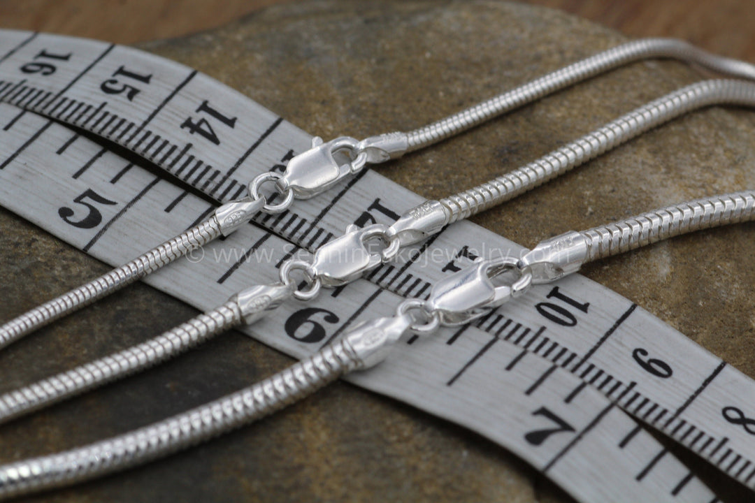 READY TO SHIP Sterling Snake Chain, 3mm Seamless - 925 sterling silver –  Sennin Esko Jewelry