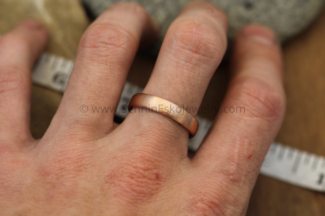 Comfort Fit Yellow and Rose Gold Recycled Wedding Ring Set Sennin Esko Jewelry Engrave able Wedding, Engraveable Bands, Gold Ring Engraving, His and hers wedding, Mens Pink Gold,  ENGRAVABLE BANDS/WEDDING