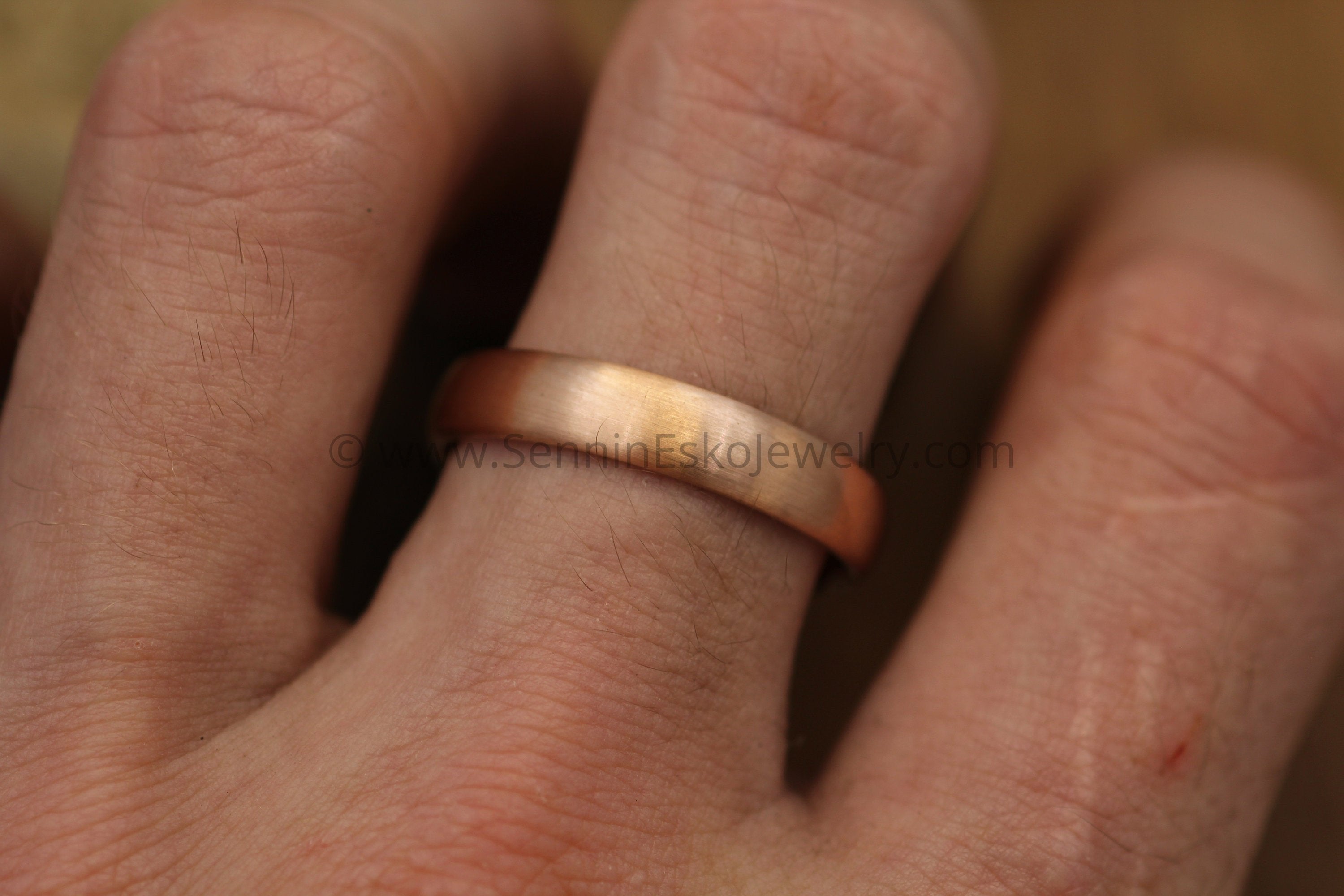 Comfort Fit Yellow and Rose Gold Recycled Wedding Ring Set