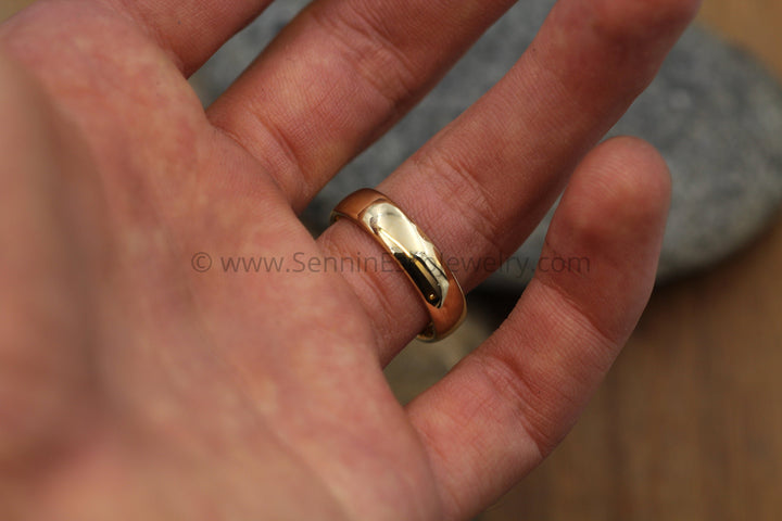 Wide Glossy 14kt Yellow Gold Band 6x1.7mm , Comfort Fit - Smooth Band Sennin Esko Jewelry Classic Band Tag, Engrave able Wedding, Engraveable Bands, Gold Band Engraving, Gold Ring Engraving, ENGRAVABLE BANDS/WEDDING