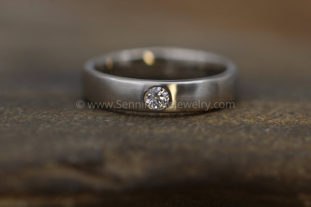 Diamond inset wedding bands Clearance