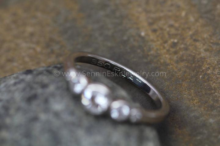 White Sapphire Solid Platinum Multi Bezel Ring - White Sapphire Engagement Ring Sennin Esko Jewelry Bezel Ring, Clear Sapphire, Colorless Sapphire, Forever One, GEMSTONE TAG, Mountainspiritjewels, pal FINE RINGS / ENGAGEMENT