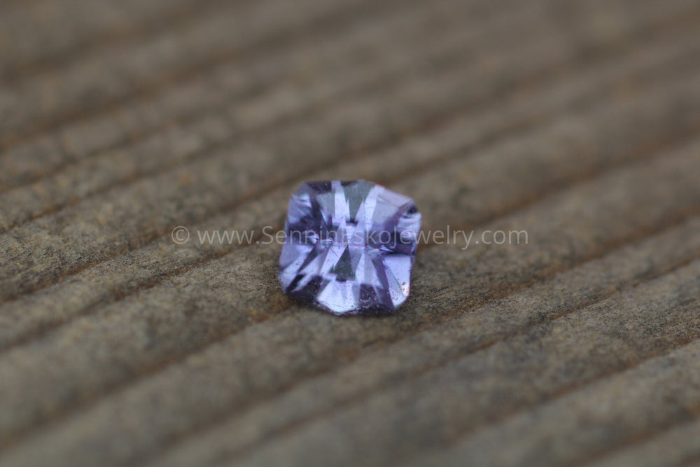 Umba Purple Sapphire Hand Cut Gemstone - Precision Cut 5mm Square Sapphire Sennin Esko Jewelry Archive Tag, Cushion Cut Sapphire, Cushion Purple, Cushion Purple Sap, Hand Cut Sapphire, Lilac Sapp Past Hand Cut Gemstones
