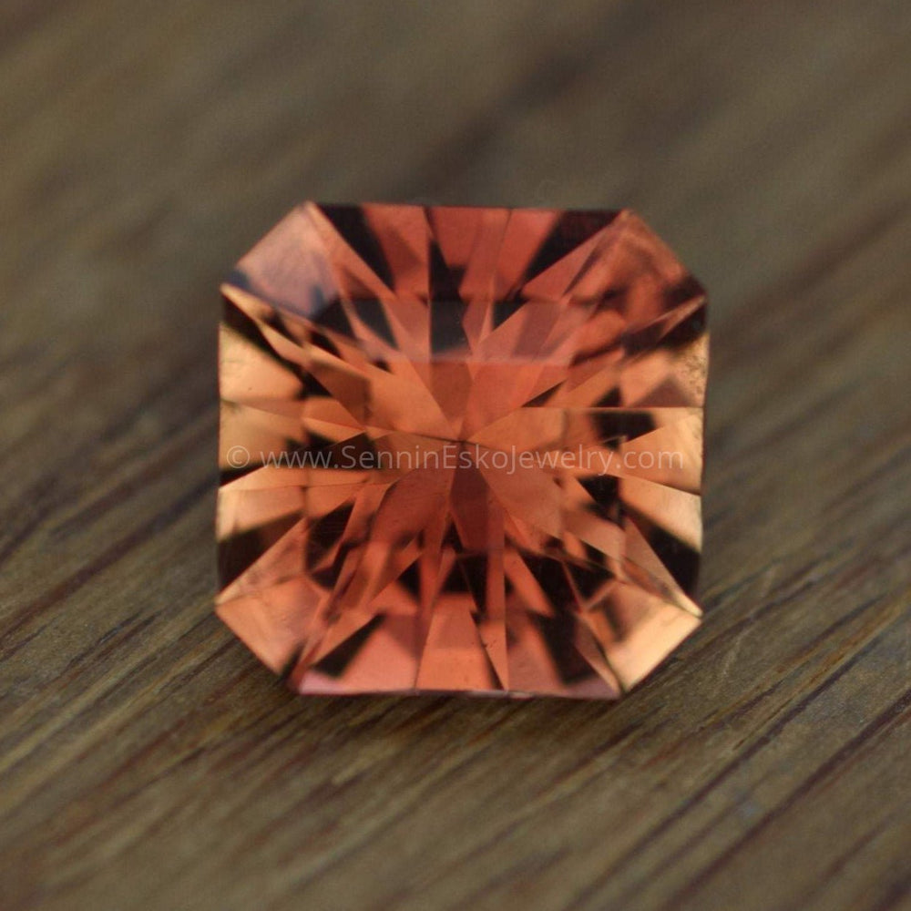 Oregon Sunstone Octagon Square Cut - 8.3mm - 2.5 ct - Precision Cut Gemstone Sennin Esko Jewelry Archive Tag, asscher cut, asscher sunstone, Beads, bright sunstone, Craft Supplies & Tools, custom s Past Hand Cut Gemstones