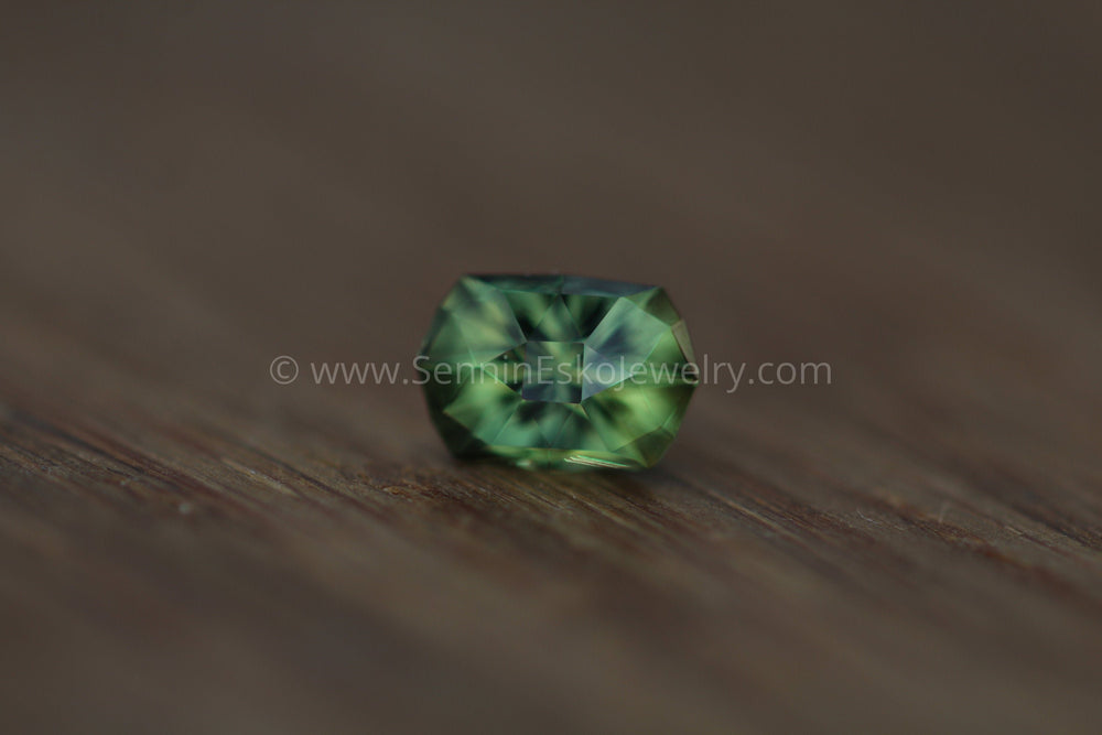 Songea Green Sapphire Hand Cut Gemstone - Precision Cut 7x5mm Rectangular Sapphire - Tanzanian Sapphire - Precision Cut Gemstone Sennin Esko Jewelry Alternative Sapphire, Archive Tag, Barrel Sapphire, Beads, Brilliant Sapphire, Craft Supplies & Tool Past Hand Cut Gemstones