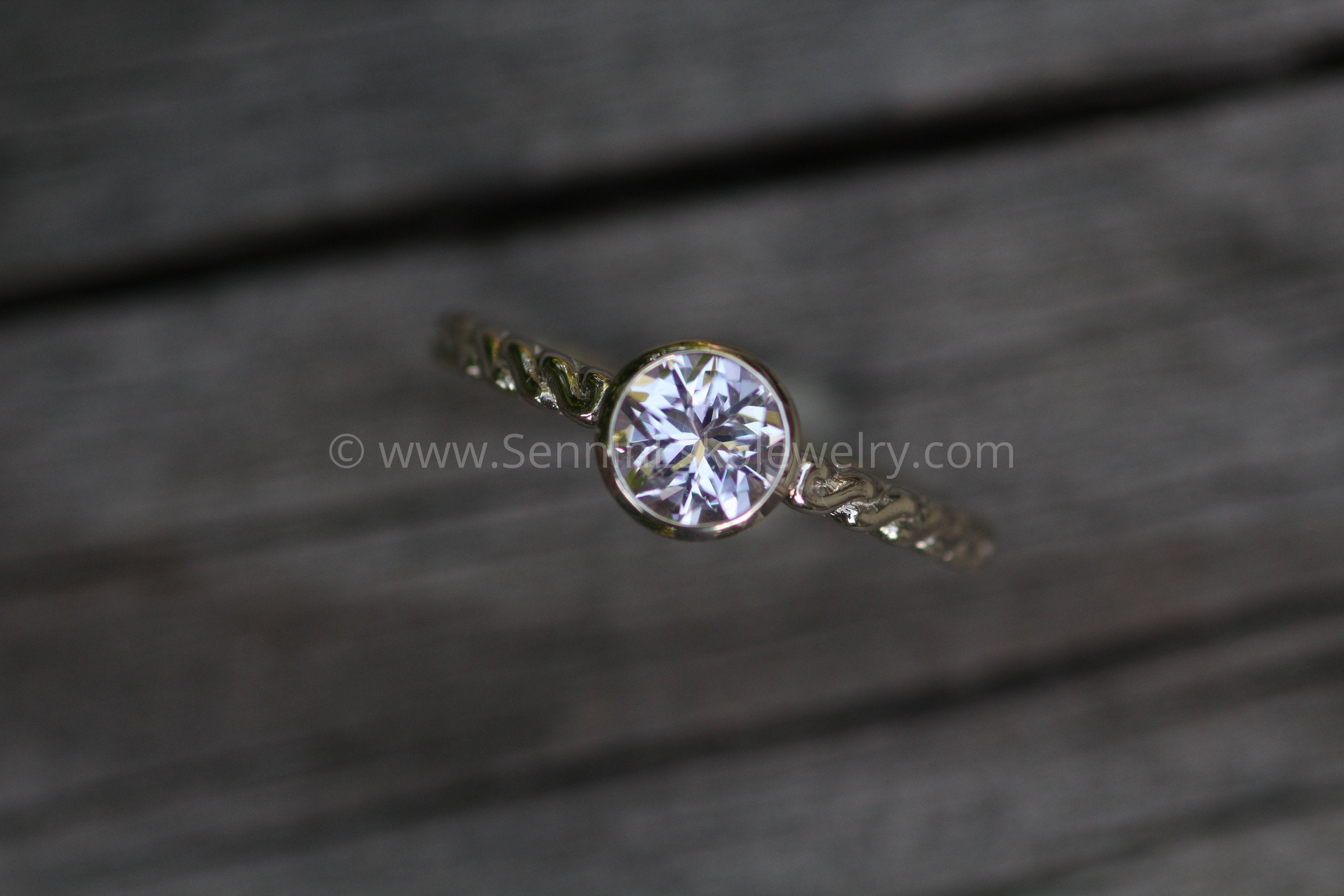 Rope Ring Bezel Setting Morganite Ring Depicted Setting Only