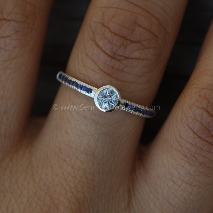 Star Cut Aquamarine and Sapphire Engagement Ring - Alternative Engagement Ring - Bezel Ring - Conflict Free Engagement Ring - Recycled Sennin Esko Jewelry Aquamarine, Aquamarine Bezel, Aquamarine Engagment, Aquamarine Ring, Aquamarine Round, Aquamarine Sa FINE RINGS / ENGAGEMENT