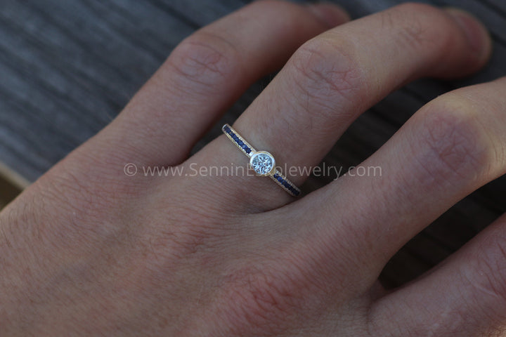 Star Cut Aquamarine and Sapphire Engagement Ring - Alternative Engagement Ring - Bezel Ring - Conflict Free Engagement Ring - Recycled Sennin Esko Jewelry Aquamarine, Aquamarine Bezel, Aquamarine Engagment, Aquamarine Ring, Aquamarine Round, Aquamarine Sa FINE RINGS / ENGAGEMENT