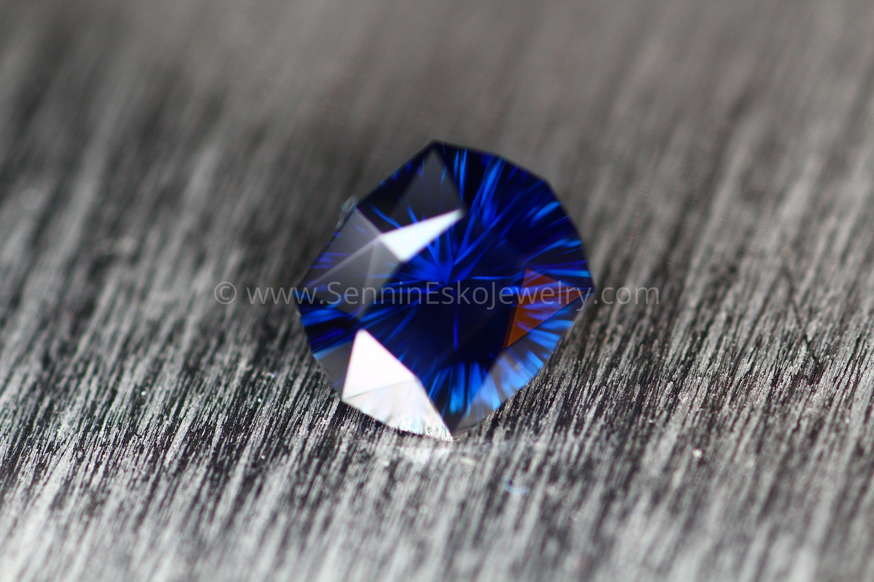 Deep Blue Sapphire Fantasy Cut 7.68x6.34mm - 1.56 carats