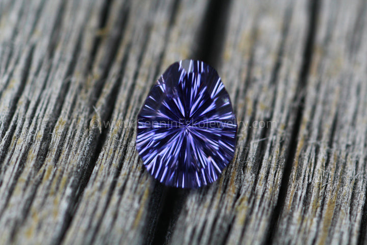 Purple Sapphire Fantasy Cut 7.8x6.74mm, 1.38 Carats - Umba Sapphire Sennin Esko Jewelry Archive Tag, Beads, Blue Sapphire, Craft Supplies & Tools, Cushion Sapphire, Fantasy Cut, Fantasy Cu Past Hand Cut Gemstones