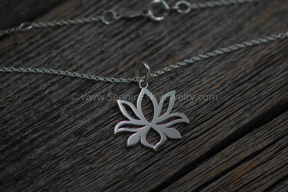 Lotus Flower Necklace - Ready To Ship - Sterling Silver - Lotus Pendant - Lotus Gift Necklace Sennin Esko Jewelry adjustable Lotus, Flower Necklace, Jewelry, Lotus, Lotus adjustable, Lotus Flower, Lotus Gift, Lotus READY TO SHIP