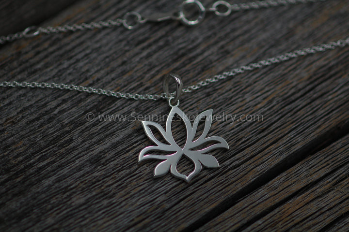 Lotus Flower Necklace - Ready To Ship - Sterling Silver - Lotus Pendant - Lotus Gift Necklace Sennin Esko Jewelry adjustable Lotus, Flower Necklace, Jewelry, Lotus, Lotus adjustable, Lotus Flower, Lotus Gift, Lotus READY TO SHIP