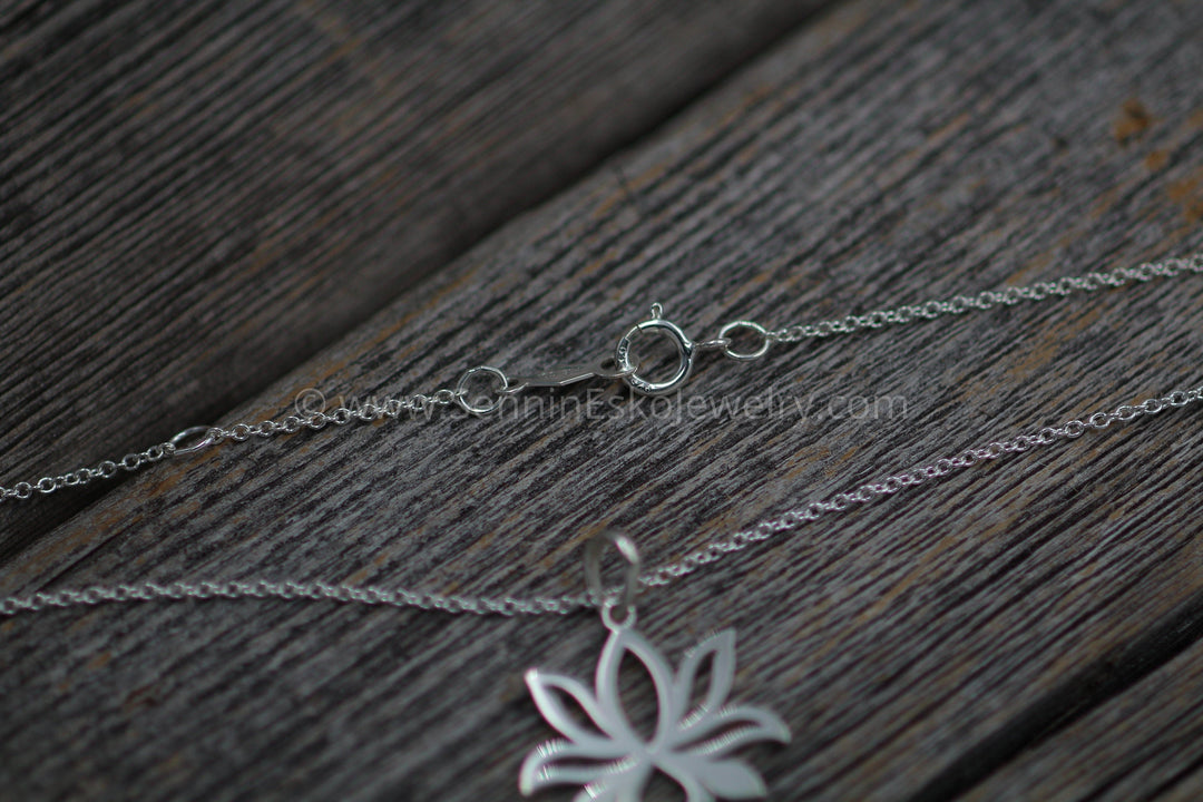 Lotus Flower Necklace - Ready To Ship - Sterling Silver - Lotus Pendant - Lotus Gift Necklace Sennin Esko Jewelry adjustable Lotus, Flower Necklace, Jewelry, Lotus, Lotus adjustable, Lotus Flower, Lotus Gift, Lotus READY TO SHIP