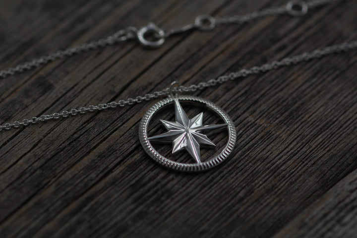 Compass Necklace - Ready To Ship - Compass Pendant - North Star Necklace - Silver Compass Sennin Esko Jewelry Compass Birthday, Compass Gift, Compass Jewelry, Compass Necklace, Compass Pendant, Jewelry, Necklac READY TO SHIP