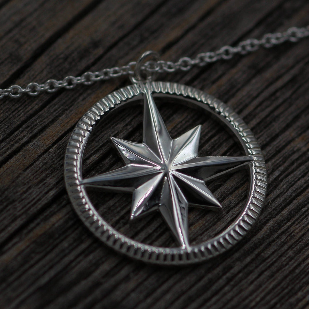 Compass Necklace - Ready To Ship - Compass Pendant - North Star Necklace - Silver Compass Sennin Esko Jewelry Compass Birthday, Compass Gift, Compass Jewelry, Compass Necklace, Compass Pendant, Jewelry, Necklac READY TO SHIP