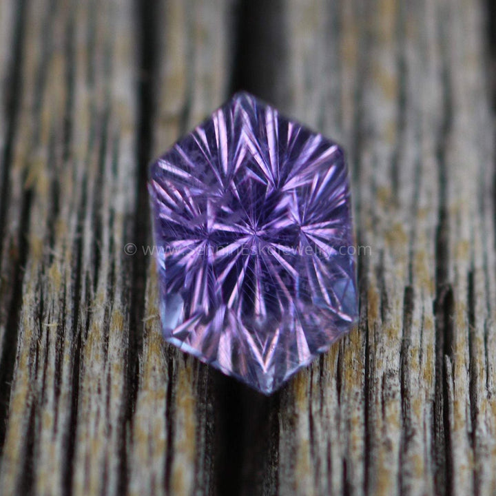 Fantasy Cut Purple Sapphire Hexagon - Rupee Cut Sapphire - 1.12 carats 7x4.5mm Sennin Esko Jewelry Archive Tag, Beads, Craft Supplies & Tools, Fantasy Cut, Fantasy Cut Sapphire, Gems & Cabochons, Gem Past Hand Cut Gemstones