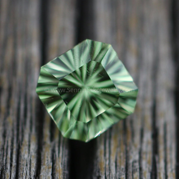 Fantasy Cut Green Garnet - Square Emerald Shape Garnet - 0.88 carats 5.4mm Sennin Esko Jewelry Archive Tag, Beads, Craft Supplies & Tools, Fantasy Cut, Fantasy Cut Garnet, Fantasy Gem, Fantasy Ge Past Hand Cut Gemstones