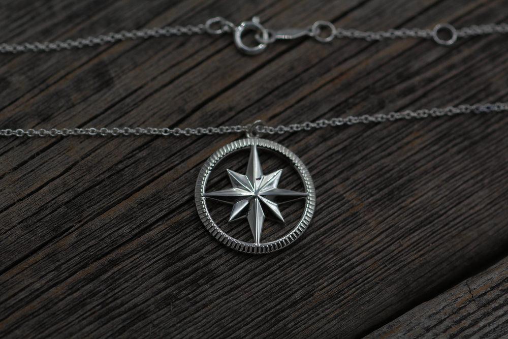 Compass Necklace - Ready To Ship - Compass Pendant - North Star Necklace - Silver Compass Sennin Esko Jewelry Compass Birthday, Compass Gift, Compass Jewelry, Compass Necklace, Compass Pendant, Jewelry, Necklac READY TO SHIP