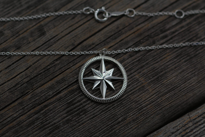 Compass Necklace - Ready To Ship - Compass Pendant - North Star Necklace - Silver Compass Sennin Esko Jewelry Compass Birthday, Compass Gift, Compass Jewelry, Compass Necklace, Compass Pendant, Jewelry, Necklac READY TO SHIP