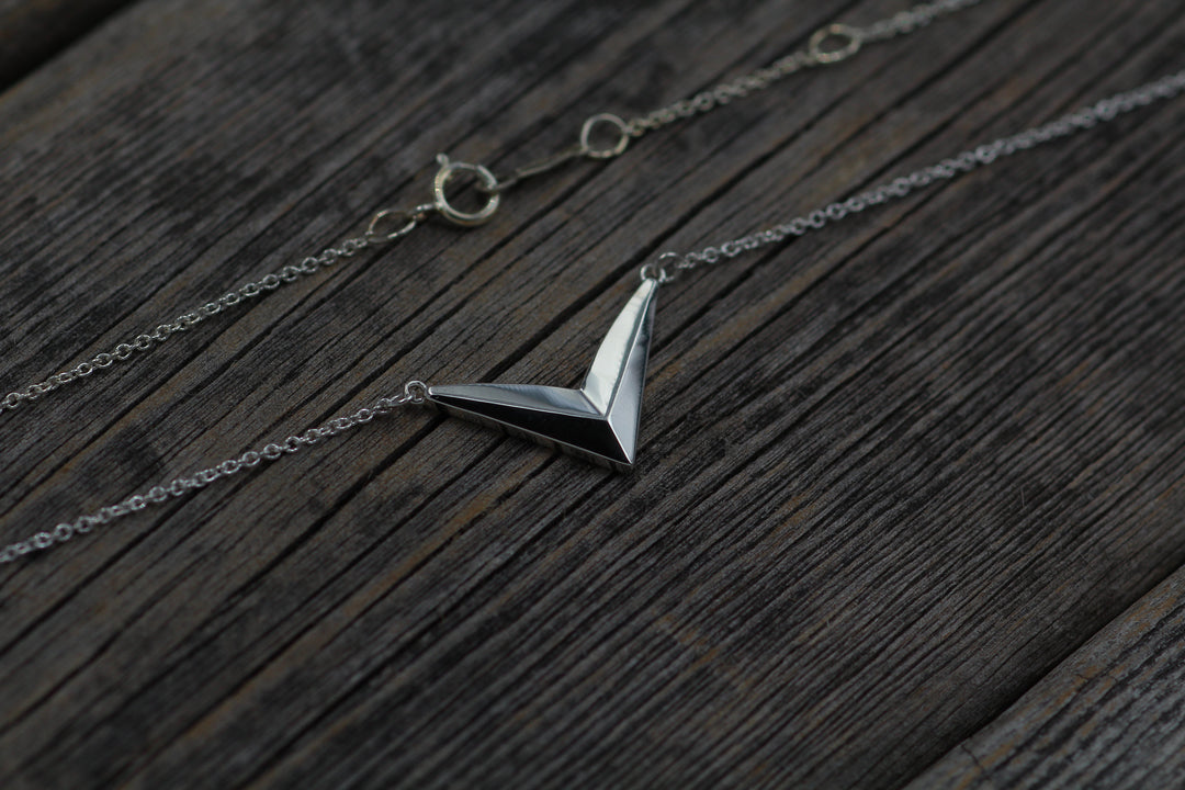 Chevron Necklace - Ready To Ship - Bird Necklace - Wings Necklace - Silver Chevron Sennin Esko Jewelry Adjustable Necklace, Bird Jewelry, Bird Necklace, Bird Pendant, Chevron Jewelry, Chevron Necklace, J READY TO SHIP