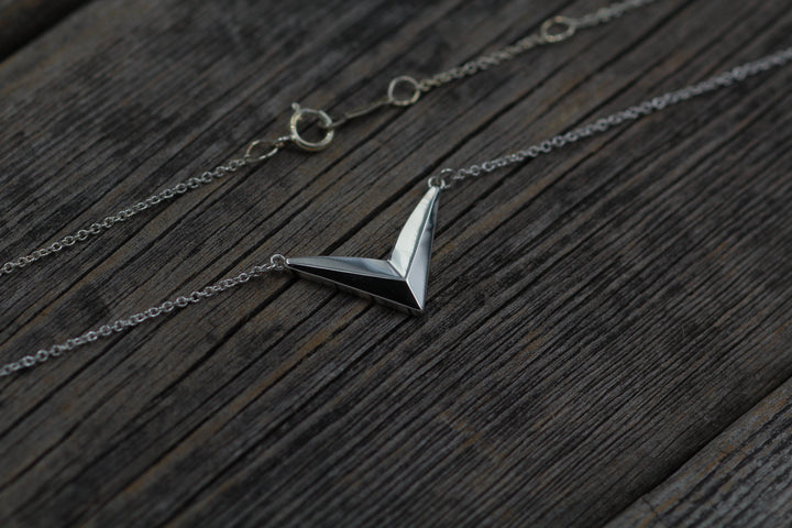 Chevron Necklace - Ready To Ship - Bird Necklace - Wings Necklace - Silver Chevron Sennin Esko Jewelry Adjustable Necklace, Bird Jewelry, Bird Necklace, Bird Pendant, Chevron Jewelry, Chevron Necklace, J READY TO SHIP