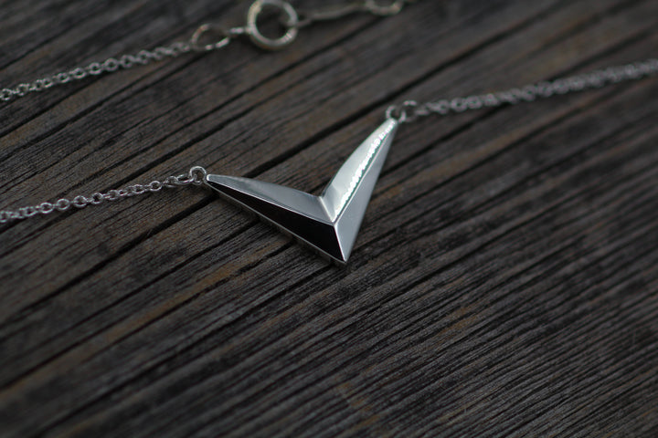 Chevron Necklace - Ready To Ship - Bird Necklace - Wings Necklace - Silver Chevron Sennin Esko Jewelry Adjustable Necklace, Bird Jewelry, Bird Necklace, Bird Pendant, Chevron Jewelry, Chevron Necklace, J READY TO SHIP